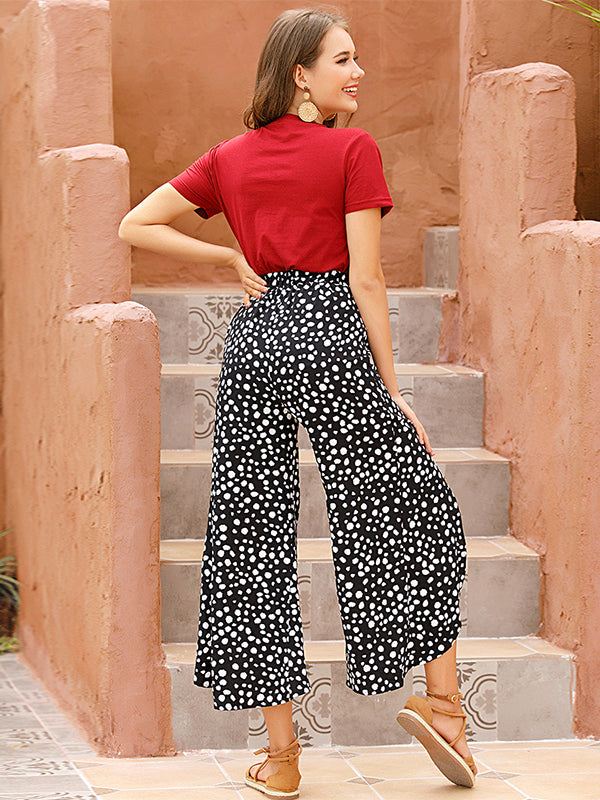 Original Split-Front Printed Wide Legs Pants