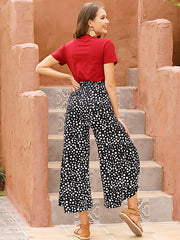 Original Split-Front Printed Wide Legs Pants