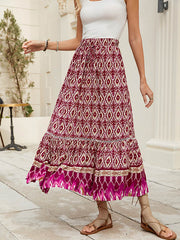 Contrast Color Elasticity Loose Skirts Bottoms