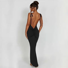 Sanya Slinky Low Back Maxi Dress