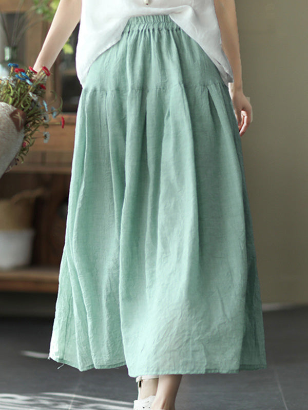 Casual Solid Color Empire A-Line Skirt