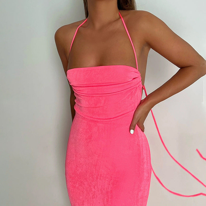Olivia Backless Halter Tube Dress