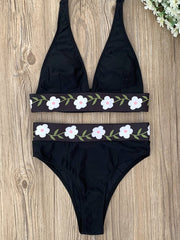 Women's Floral Design Sexy Casual Resort Split Swimsuit (With Breast Pads)