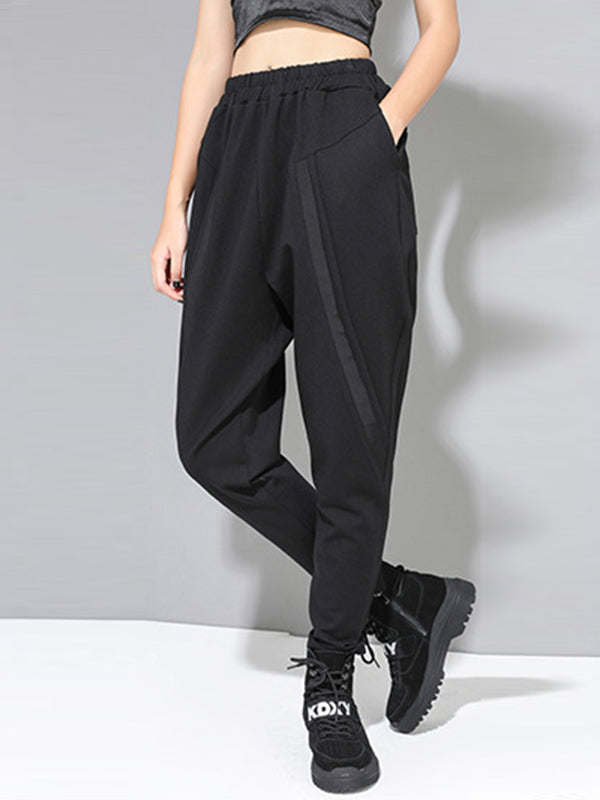 Original Creation Loose Harem Pants Solid Color Pants