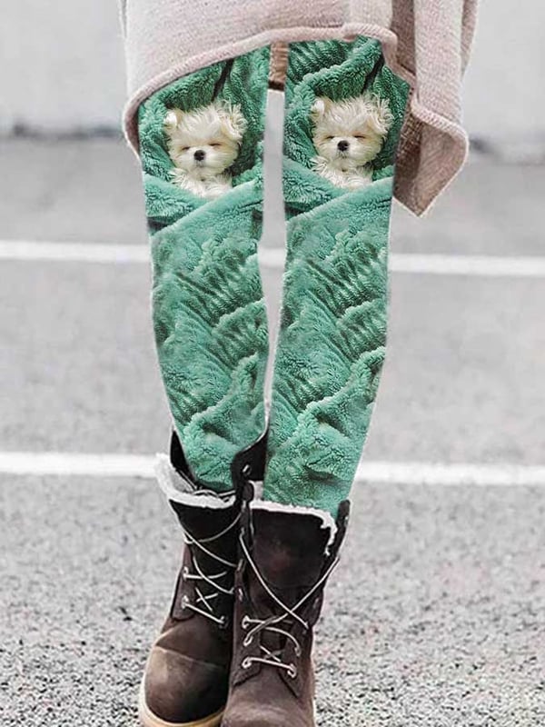 Trendy Dog Print Leggings