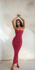 Corset Ruched Maxi Dress