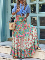 Floral Printed Casual Bohemia Skirts