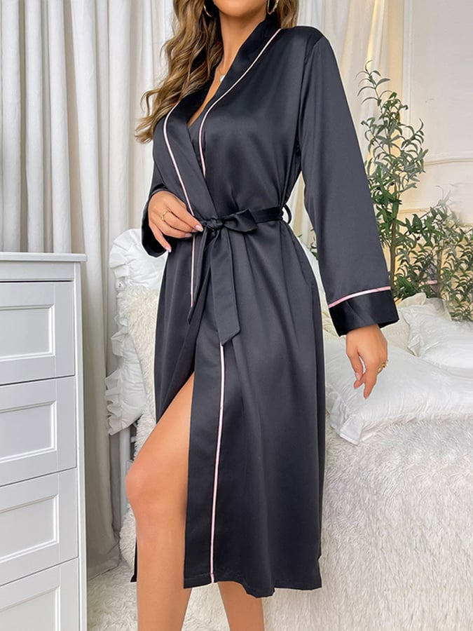 Women's Solid Color Ice Silk Nightgown