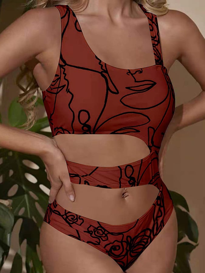 Women's Sexy Printed One-Piece Swimsuit
