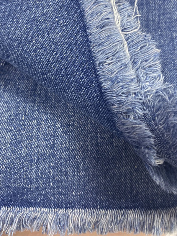 Fringed Gradient Split-Joint Straight Leg Jean Pants Bottoms