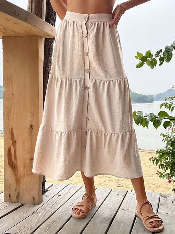 Holiday French Style Button Skirt