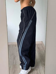 Loose Striped Print Wide-Leg Pants