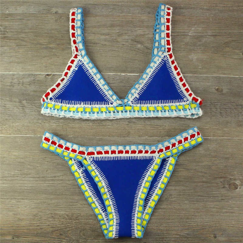 Crocheted Bikini Knitted Stitching Swimsuit Set