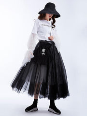 Casual Grenadine Bubble Skirt