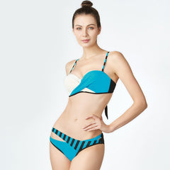 Clever Beautiful Korean Bikini with Stripes
