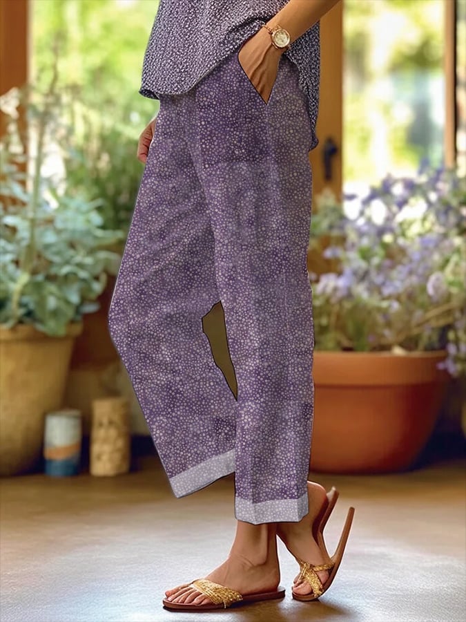 Women's Retro Loose Pocket Patchwork Casual Pants