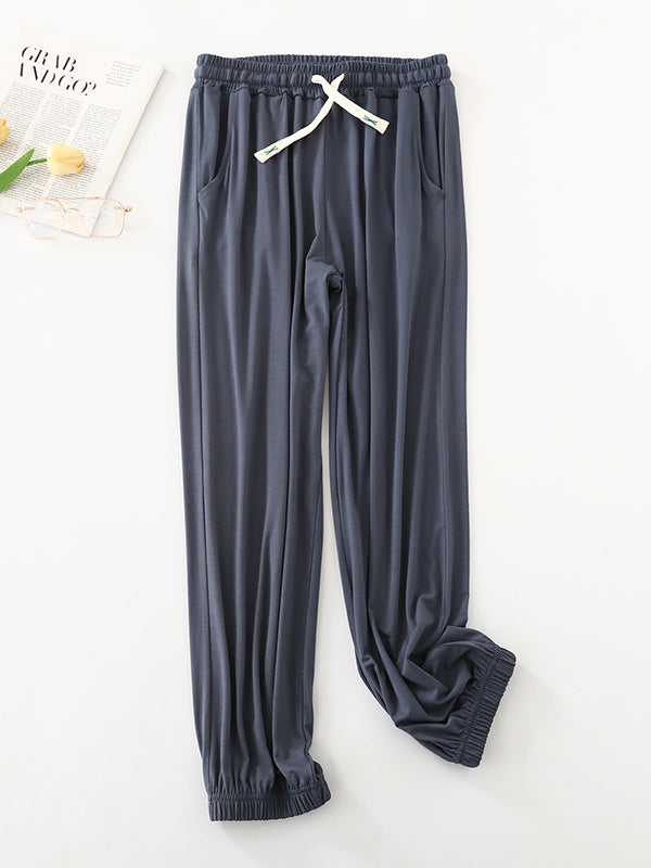 Anti-Mosquito Drawstring Elasticity Pleated High Waisted Loose Yoga Bottoms Pants