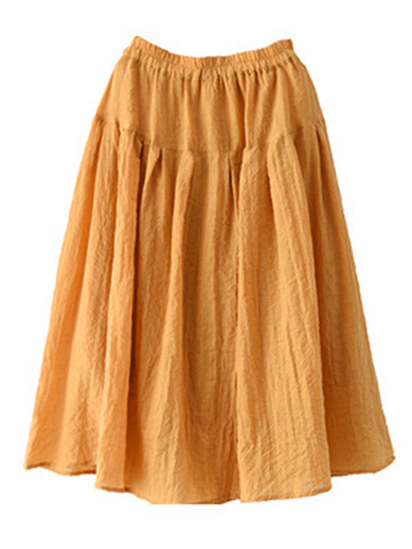 Casual Solid Color Empire A-Line Skirt
