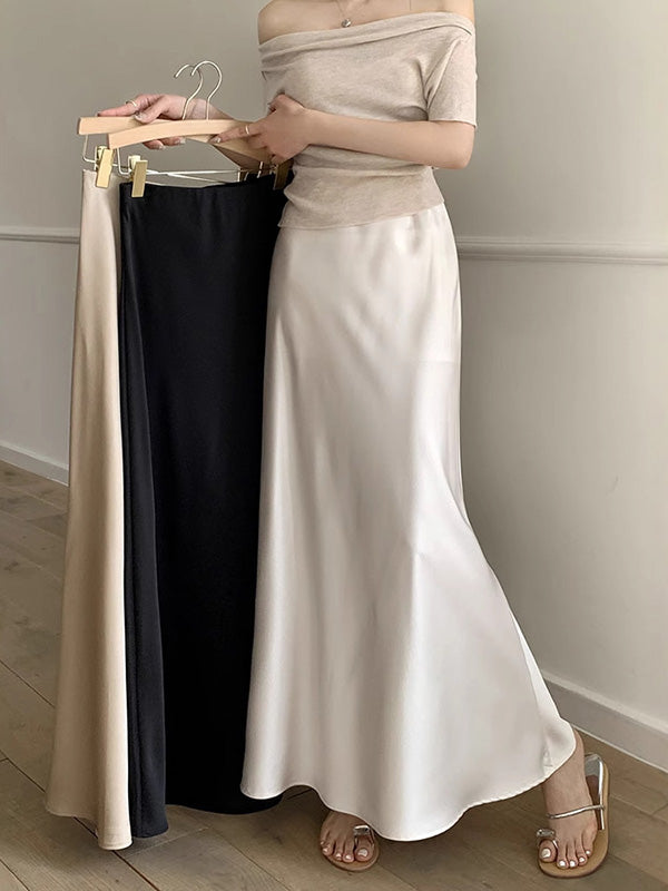 Elasticity Solid Color Mermaid Skirts Bottoms