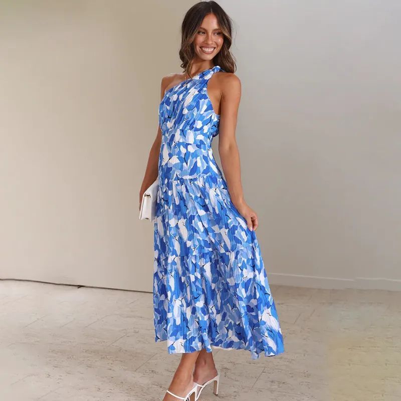 Jayma Print Maxi Dress  - Blue