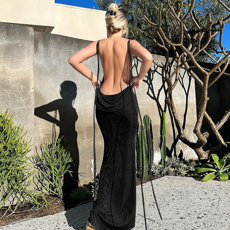 Olivia Backless Halter Tube Dress