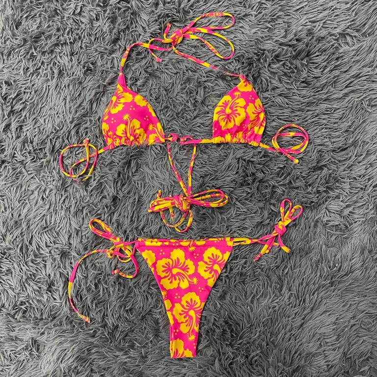 Triangle Micro Bikinis Mujer Floral Print Swimsuit