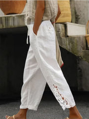 Women's Casual Lace Small Lace Patchwork Pants