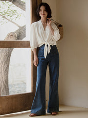 Casual High Waisted Loose Solid Color Pants Bottoms