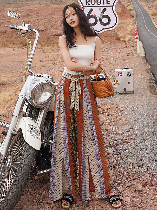 Bohemia Loose High Waisted Printed Pants