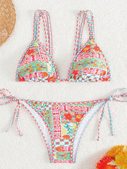 Women's Hawaiian Resort Print Strappy Beach Bikini