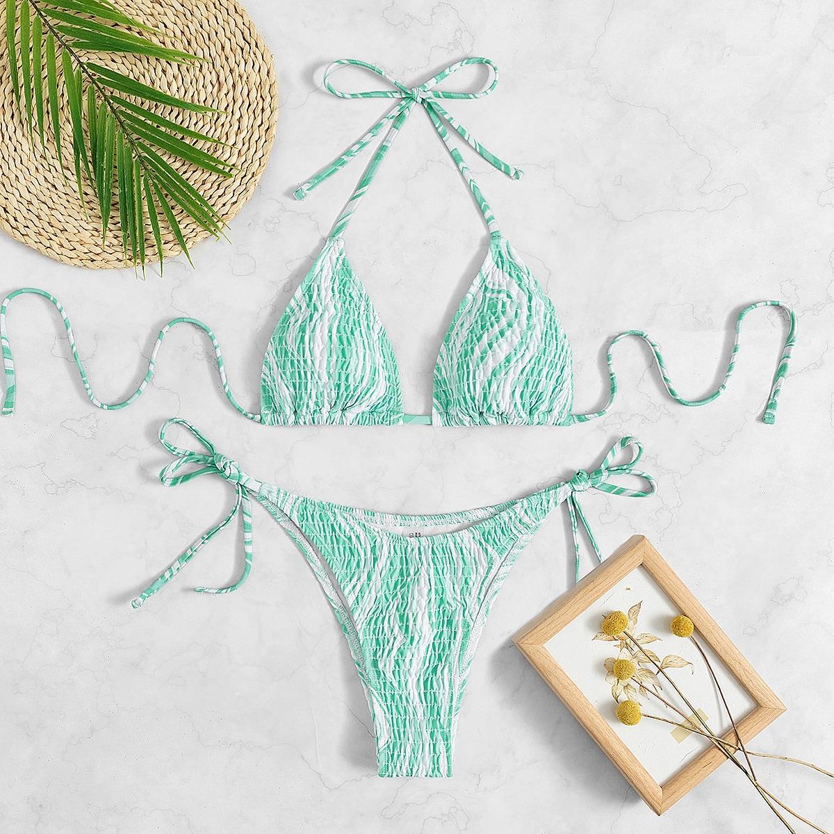 Sexy Print Backless Beach Bikini