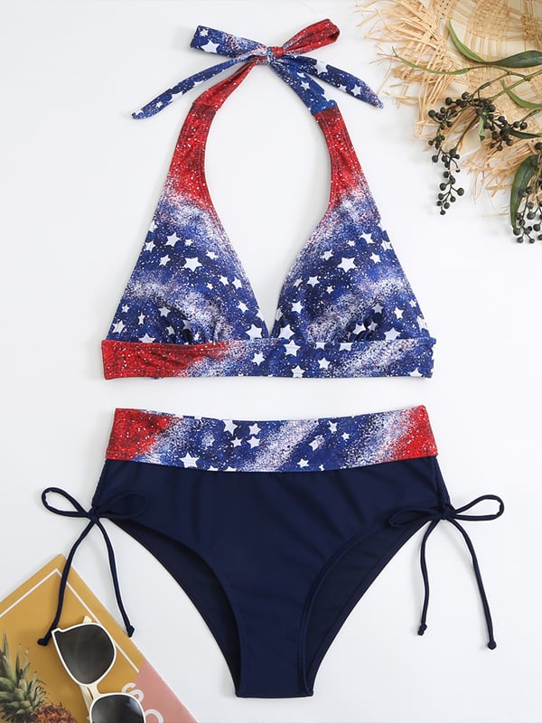 Women's Sexy Flag Contrast Bikini