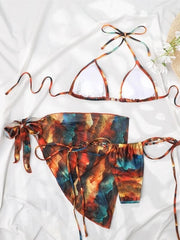 Leonie Marble Print Triangle Bikini Set