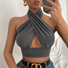 Milan- Wrap Halter Crop Top