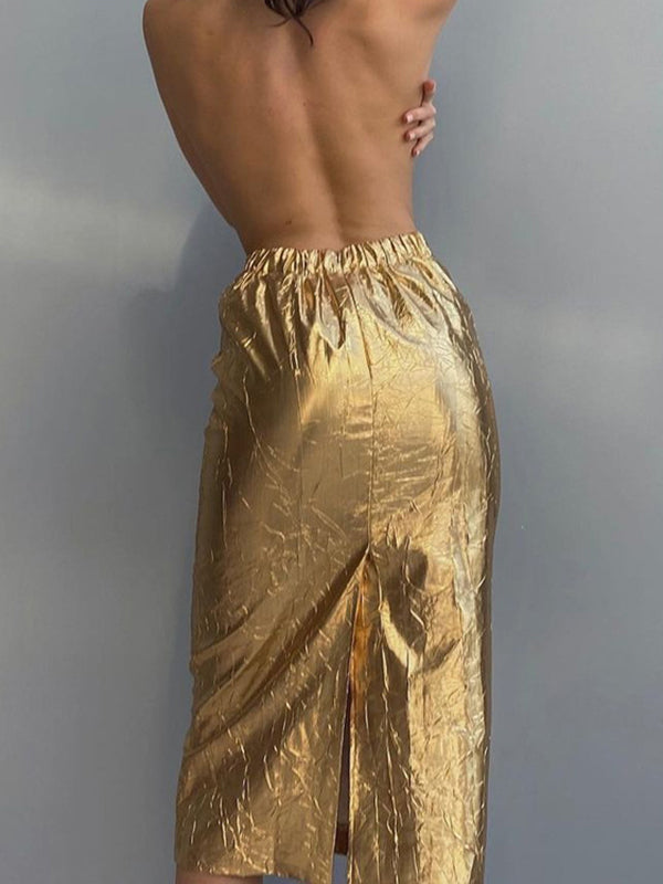 Solid Color A-line Skirts Bottoms