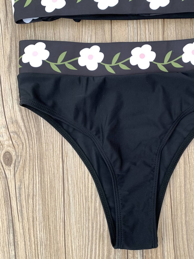 Women's Floral Design Sexy Casual Resort Split Swimsuit (With Breast Pads)