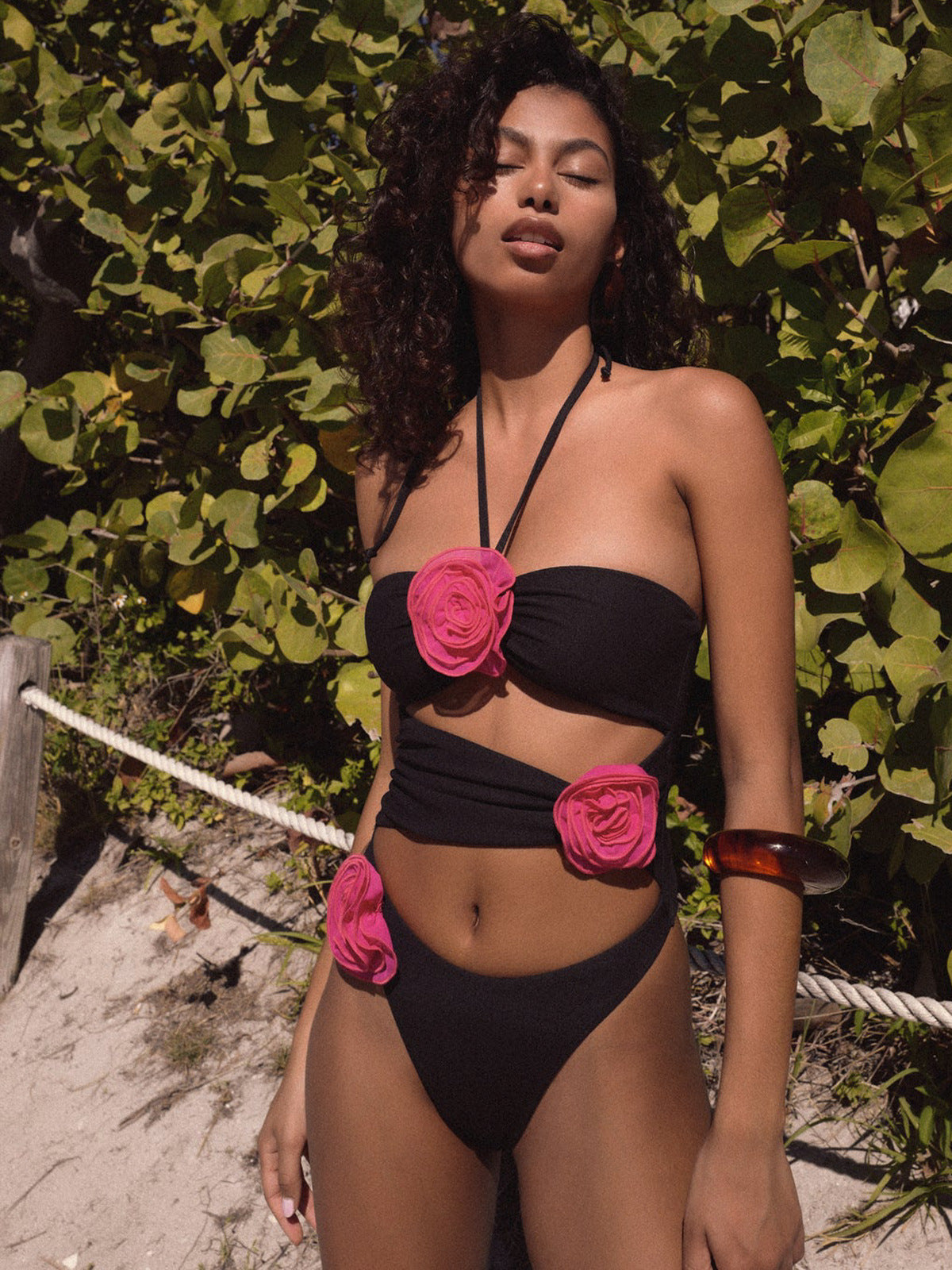 Hollow Out Sexy Bodysuit Lingerie For Women Flower Slim Bathing Suit Woman Beach Swimming Bodycon Swimwear Women's Bikini