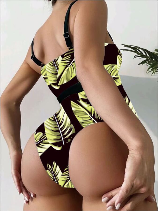 Sexy Printed Hard Wrapped One Piece Swimwear - ohitfits