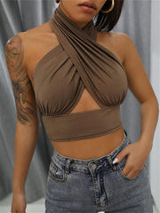 Milan- Wrap Halter Crop Top