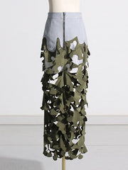 Asymmetric Split-Joint Split-Side Zipper High Waisted Loose Skirts Bottoms