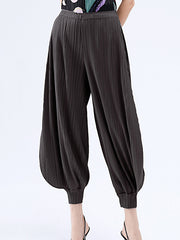 Simple Loose Solid Color Casual Harem Pants Bottoms