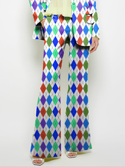 Pockets Printed Loose Wide Leg Trousers Suit Pants Pants