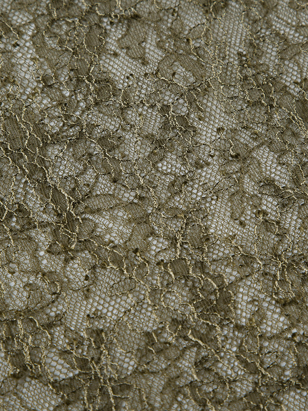 Lace Patchwork Skirt In Army Green