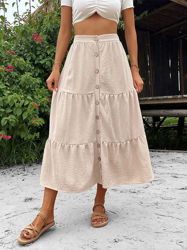 Holiday French Style Button Skirt