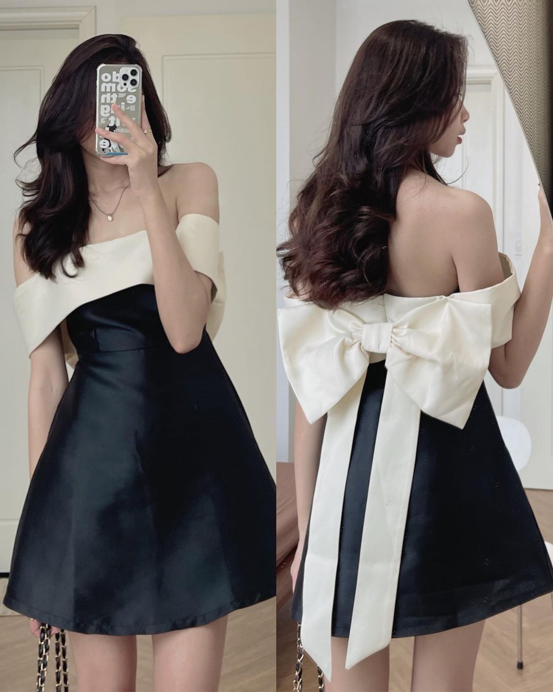 Juliette Bow Front A-Line Mini Dress