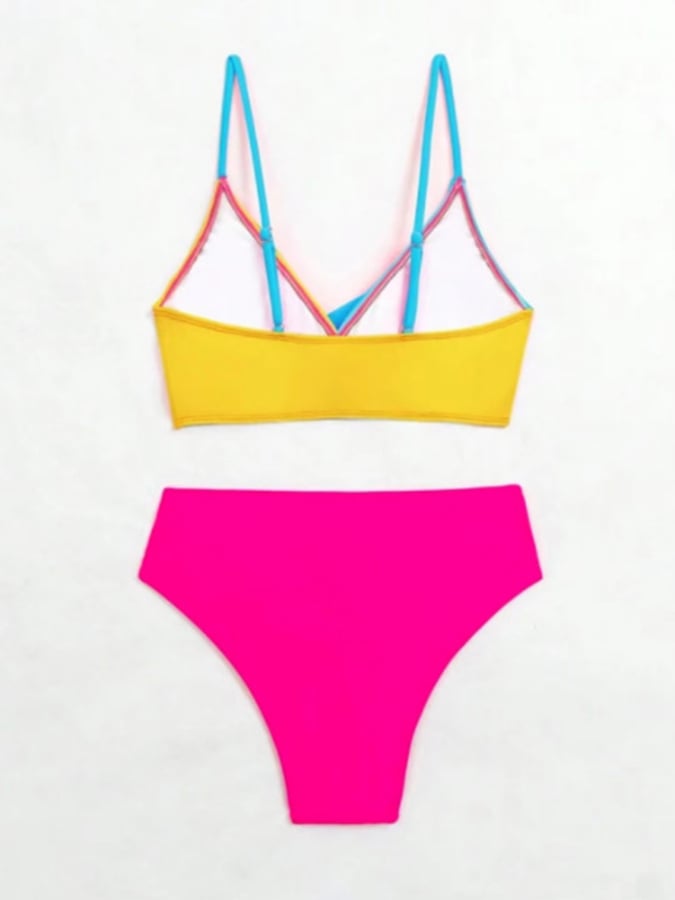 Ladies Split Cross Color Sexy Bikini