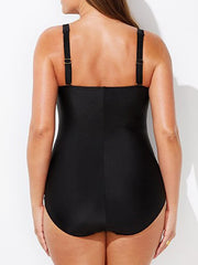 Women's summer new sexy solid color one-piece swimsuit