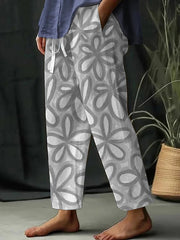Women's Botanical Floral Print Loose Casual Pants
