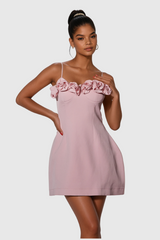 Agape Flower Spaghetti Mini Dress