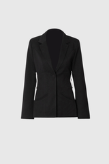 Aldridge Cutout Rhinestone Rope Blazer In Black
